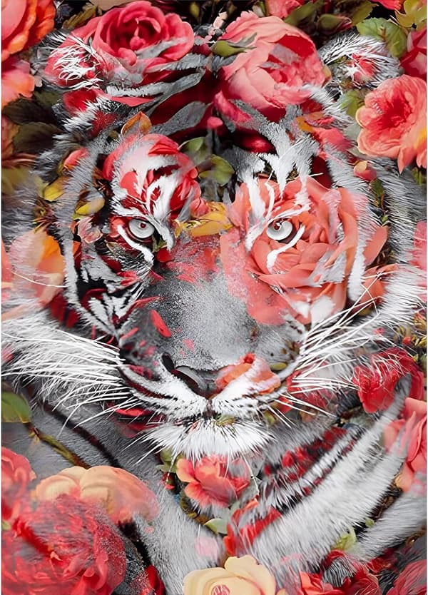 (30x40cm) 5D Diamantmaleri Tiger 6