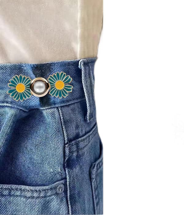 Metallknappnål, Liten, Grön Blomma, 1-pack