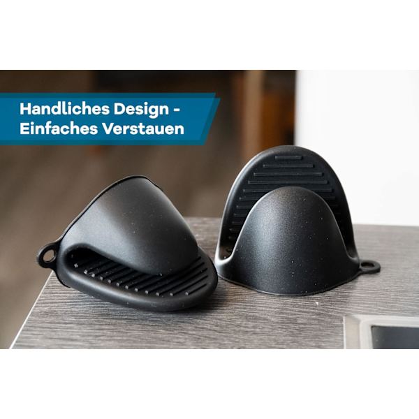 Mini silikonugnsvantar - Set om 3 par värmebeständiga ugnsvantar