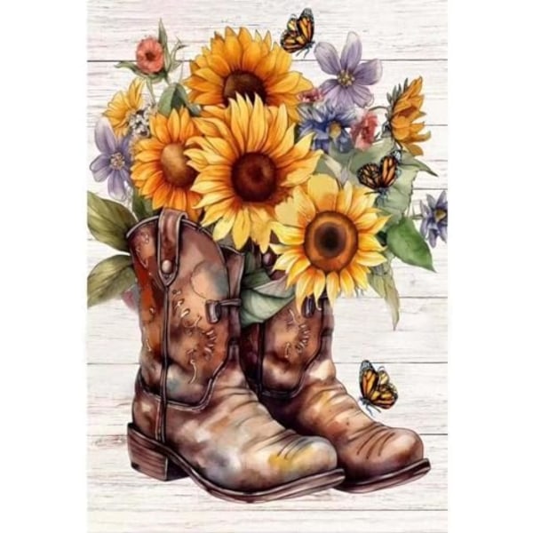 12 x 16 Tum Diamantmålning Kit för Vuxna, 5D Fjäril Solros Blommor Diamantkonst Kit för Nybörjare, DIY Full