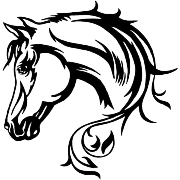 2 st svarta häst huvud reflekterande bilklistermärken, 19,5 cm x 19,5