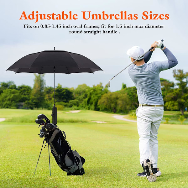 Golf Tralle Paraplyholder Golf Tralle Universal Golf Tralle Paraplystativ med Justerbar Vinkel for Golf Tralle Håndtak Barnevogn Fiske Strand