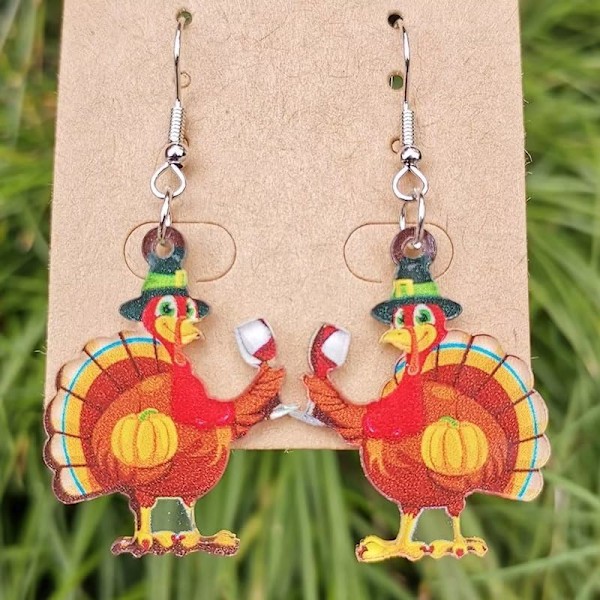 Akryl Thanksgiving Tyrkiske Ørepynt Høst Ørepynt Dyr Ørepynt Thanksgiving Smykker For Kvinner