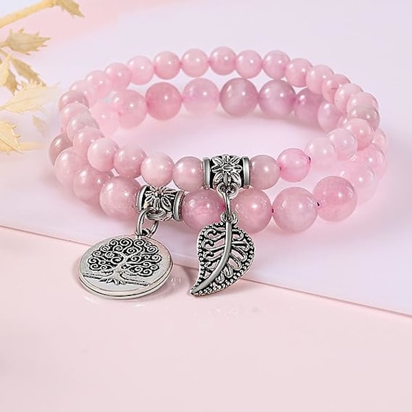 Naturstensarmband - damarmband med naturliga pärlor - set