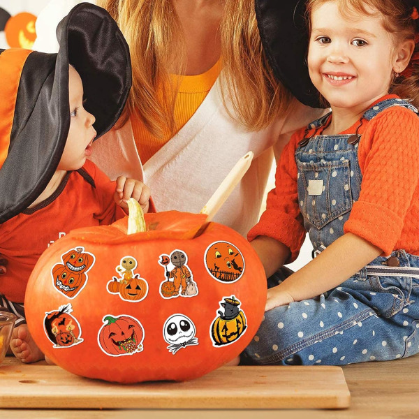 50 Halloween-klistermærker, klistermærker med doodle-clipart