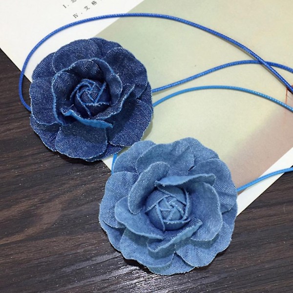 Stoffblomst Halskjeder Kunstig Rose Blomst Chokers Rose Flowe