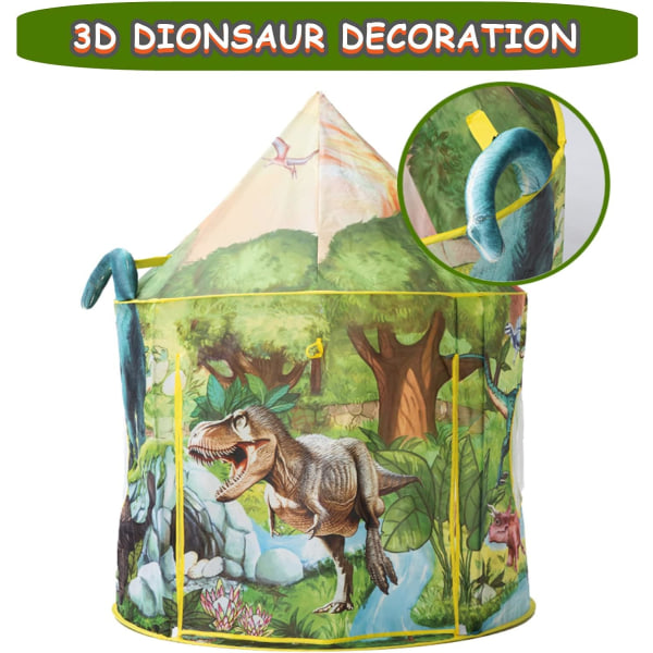 Dinosaur-lasten teltta, lasten leikkiteltta, leikkiteltta sisätiloissa Roar-painikkeella, lasten teltta,