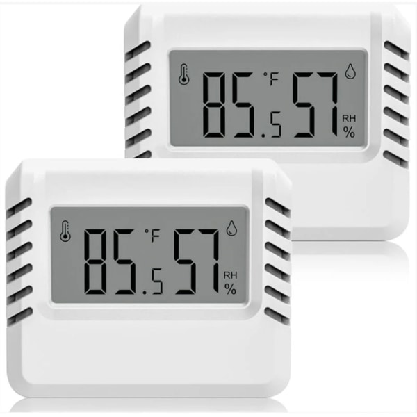 Digitalt hygrometer termometer, 2 stk Mini indendørs termometer, Lar