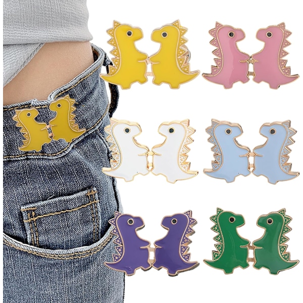 Byxmidjejusterare, 6 set Byxmidjejusterare för byxor dam, Clips Pins för Midjejustering Verktygsfri Justerbar Lösa Jeans Midjespänne för Dam