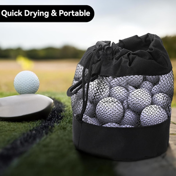 2 stk. Golfbolde Opbevaringspose Golfpose Tasker Nylon Mesh Golfboldtasker Golfboldpose Snøre Golf Tees Pose Taske