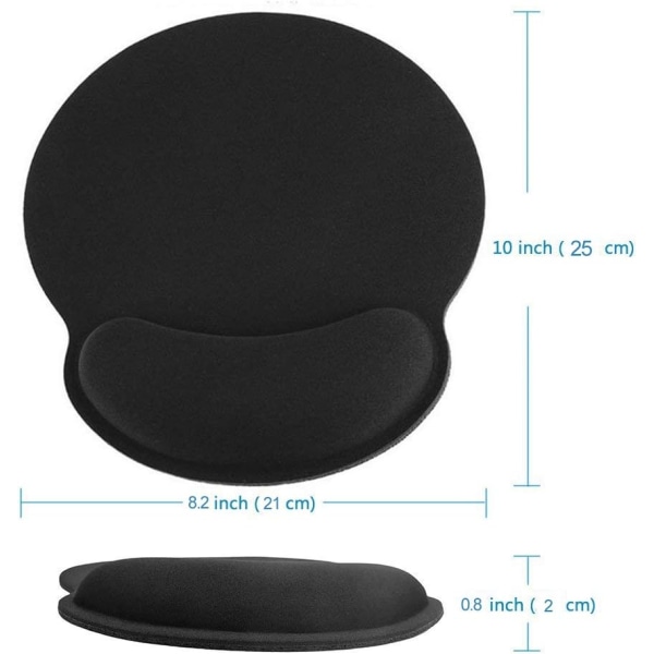 1PC Ergonomisk Musmatta - Gamer Musmatta med Gel Handledsstöd, Co