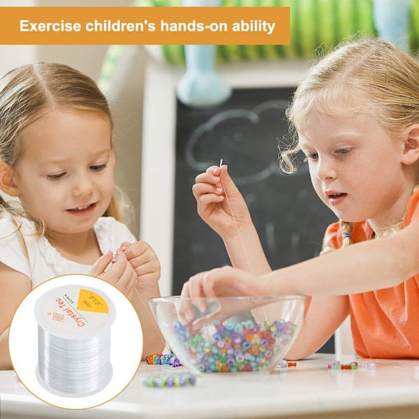 Stark 100m elastisk nylontråd för armband, 1mm transparent elastisk fiskelina för armband fo