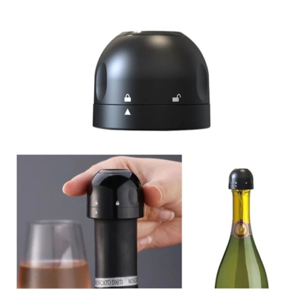 Champagne / Vinprop - Vakuumforsegling - Sort Prop