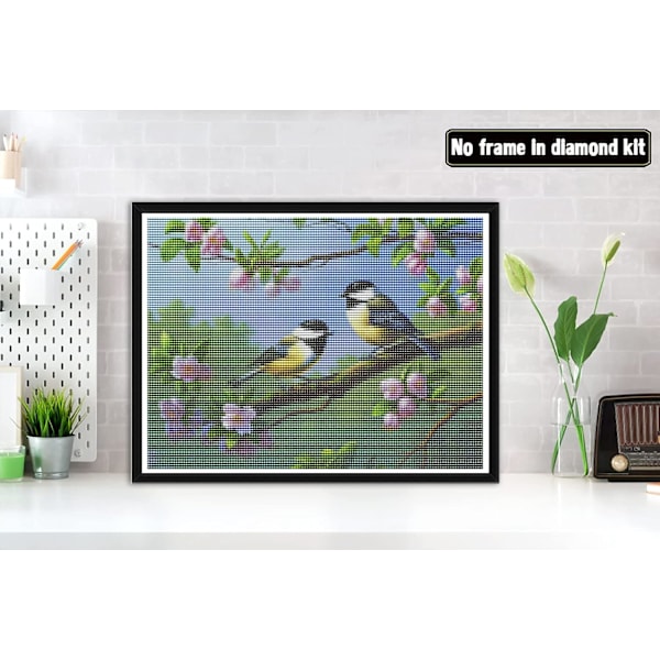 5D 30x40 cm Timanttimaalaus DIY-sarjat Petit Oiseau, Yrtti Kukka Kirjonta Timantti Kirjonta Sarjat