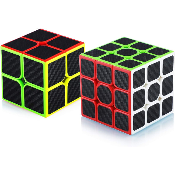Speed ​​Cube Set, 2x2x2 3x3x3 Speed ​​Magic Cube, Carbon Fib