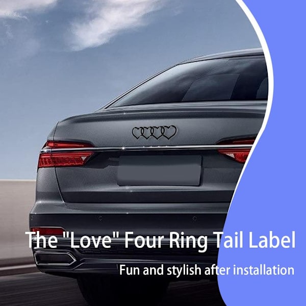 Bil Udvendige Emblemer Badge 3D Mærkat Dekal Passer Til Audi A3 A4 A5 A6 A8 TT R8 Q3 Q5 Q7 Bright Black