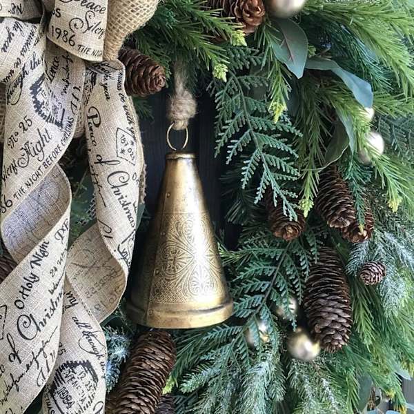 Julkrans, Dörrkrans för Jul, Julkrans för Dörr, Juldekoration, Julgirlang med Klockor