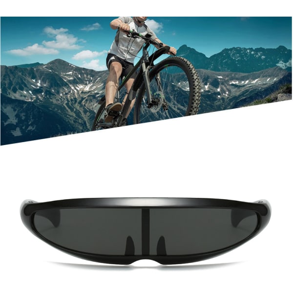 Futuristiske briller（3 stk）, smalle cyklop solbriller til fest, Cy