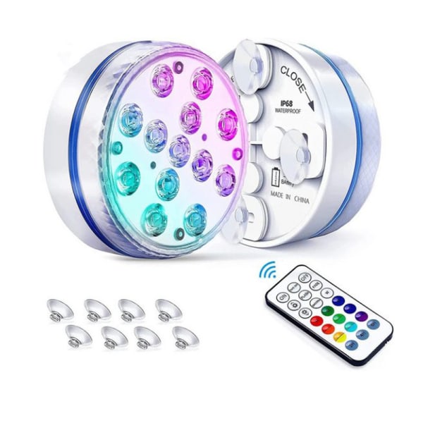 Vattentät LED-dammlampa med magneter (2-pack)