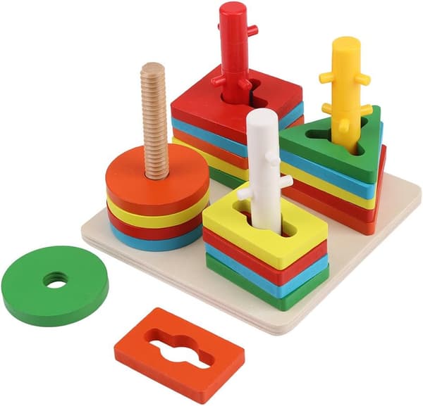 Pedagogiska leksaker för barn trä geometrisk intelligens pu