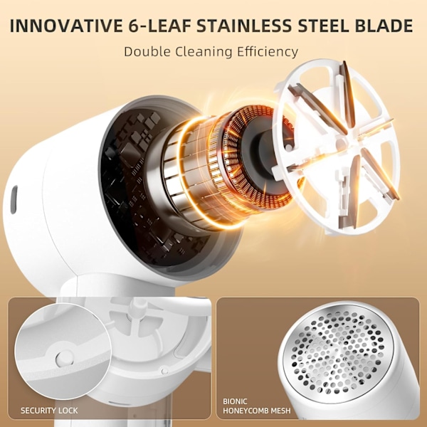 Stofskraber, anti-pilling, genopladelig, elektrisk bærbar til trøjer, 3 hastigheder, digital LED-skærm, fjernelse