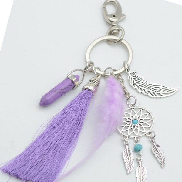 Den lilla farve Boho Kvinder Turkis Dream Catcher Feather