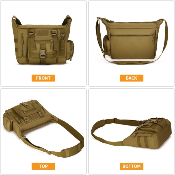Tactical Shoulder Bag Military Crossbody Bag Brown Sling Bag