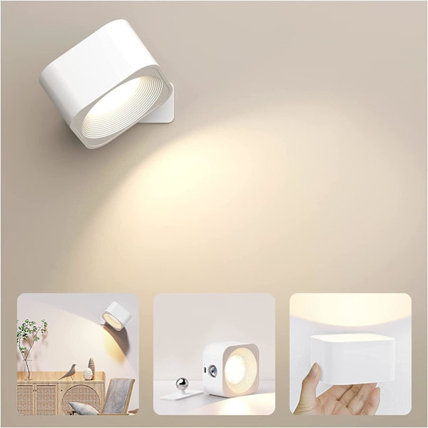 Væglampe, LED væglampe lang batterilevetid USB genopladelig, Tou