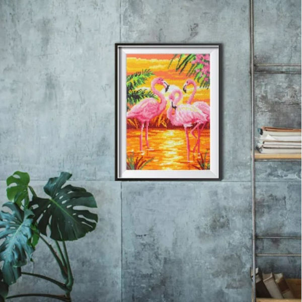 Flamingo Timanttimaalaus Premium Täysi DIY 5D Timanttimaalaussetti