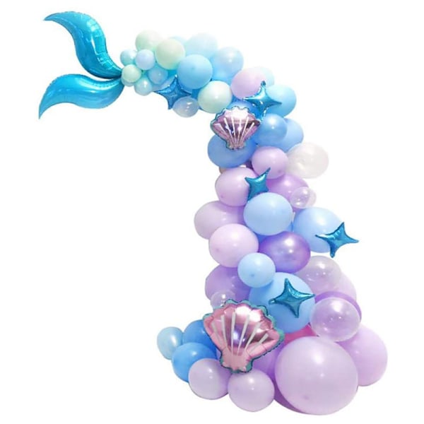 Sjöjungfru Ballonger Kit för Ballongbåge Blå Havstema Födelse