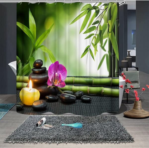 120x180 cm Anti-Mögel Duschdraperi, Grön Duschdraperi Polyester Duschdraperi Bambus Duschdraperi Duschdraperi