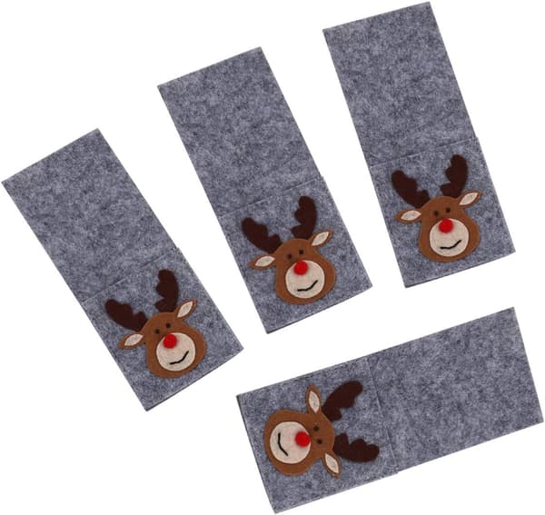 4-pack Julbordsprydnader - Kvadratiska Tallriksöverdrag i Silver
