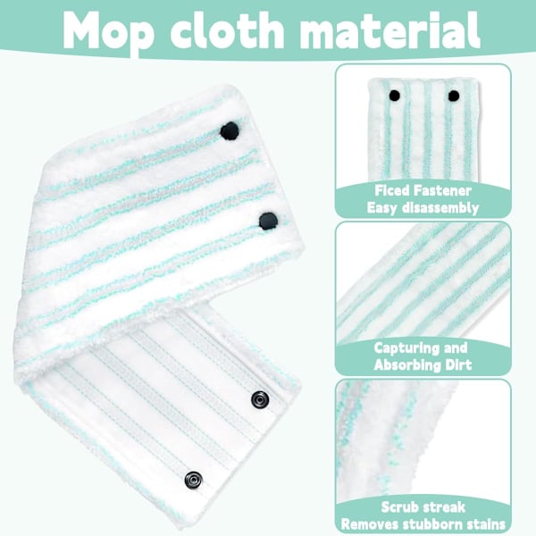 Paloja Mikrokuituiset vaihtopäälliset, vaihtomoppityynyjen sarja Clean Mop -moppipäällisille, mikrokuitumoppi napsautusjärjestelmällä kaikille lattioille, 42cm*15cm