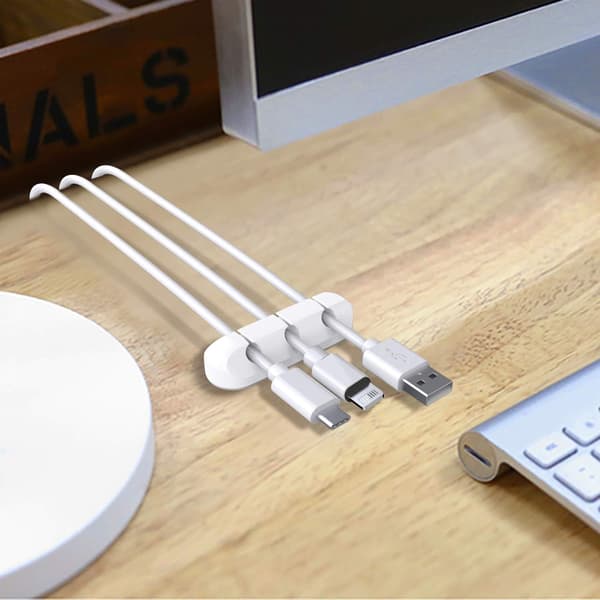 （6,4×2,1×1,3 cm）Kabelklips Skrivebordsarrangør, 3 Pak Kabelholder, Ledningsarrangør, Kabelstyring, Kabeloprydning til USB Cha