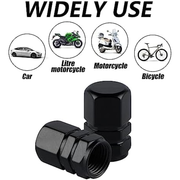 Aluminium Däckventillock Hjulventilskydd Bil Dammskyddande Däcklock Tillbehör, Universal för SUV, Bil, Cykel