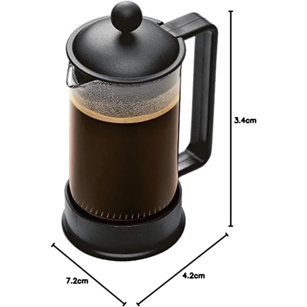 French Press Kaffemaskine - 3 kopper - 0,35 L - Sort