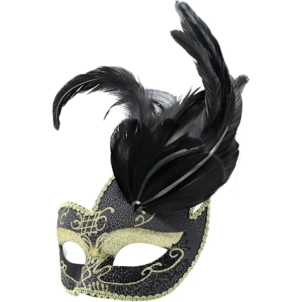 Fjäder Maskeradmask för Kvinnor Venetiansk Festmask Mardi Gras Masker Prinsessa Maskerad Mask Halloween Kostym Mask
