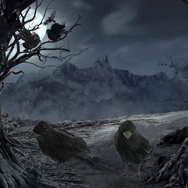 2 stk. sorte ravnepynt, Halloween ravnepynt