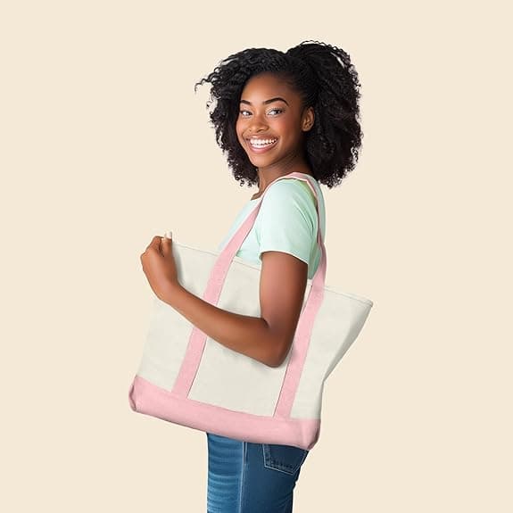1 stk. Robust Bomulds Canvas Tote Bag (Med lynlås)