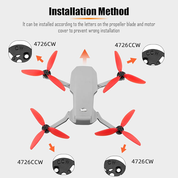 3-lapainen potkuri DJI Mini 4K/Mini 2 SE/Mini 2/Mavic Mini/Mini SE -vaihtoon, hiljainen ja nopea