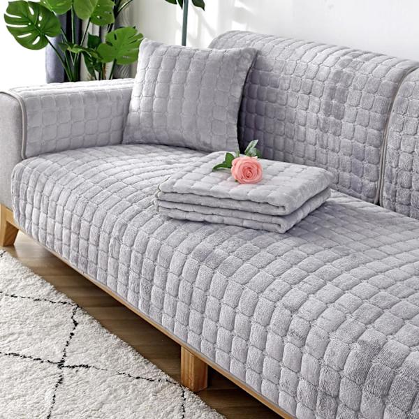 (Ljusgrå, 70×150cm 1 st) Flanell sofföverdrag, hörnsofföverdrag, 3