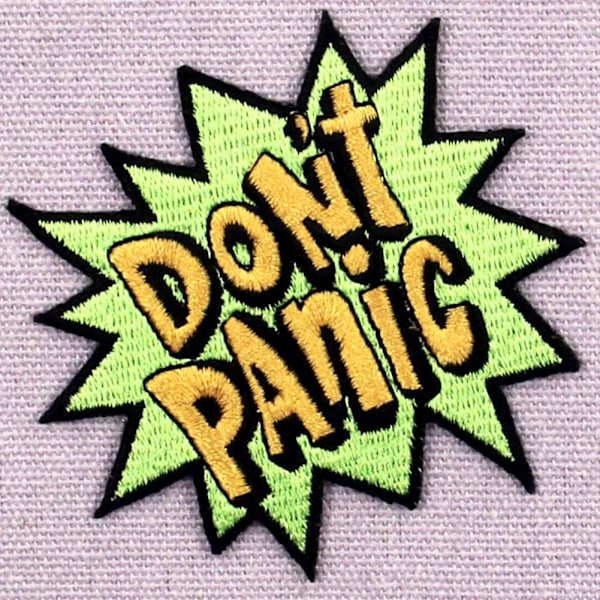 Don't Panic Patch Broderte Applikasjon Stryk På Sy På Emblem