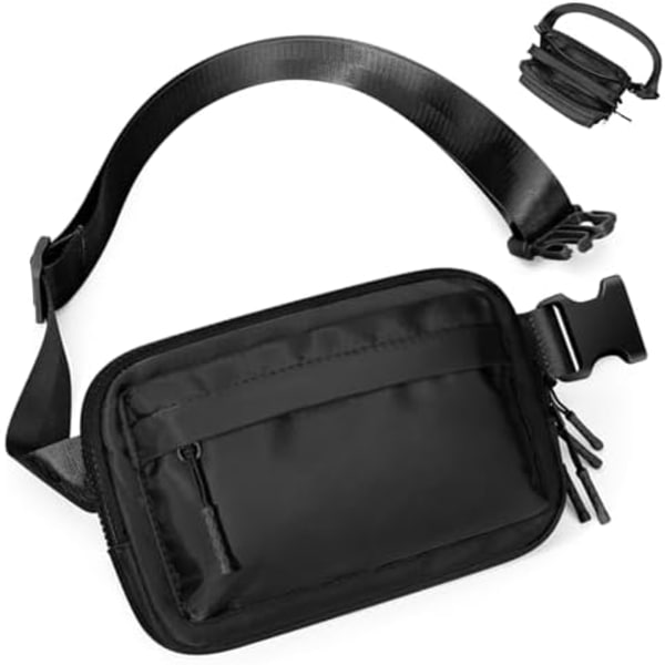 Midjeväskor för Kvinnor Män, Bältesväska med 4 Ficka med Blixtlås, Vattentät Crossbody Väska, Trendiga Midjeväskor med Justerbar Lo