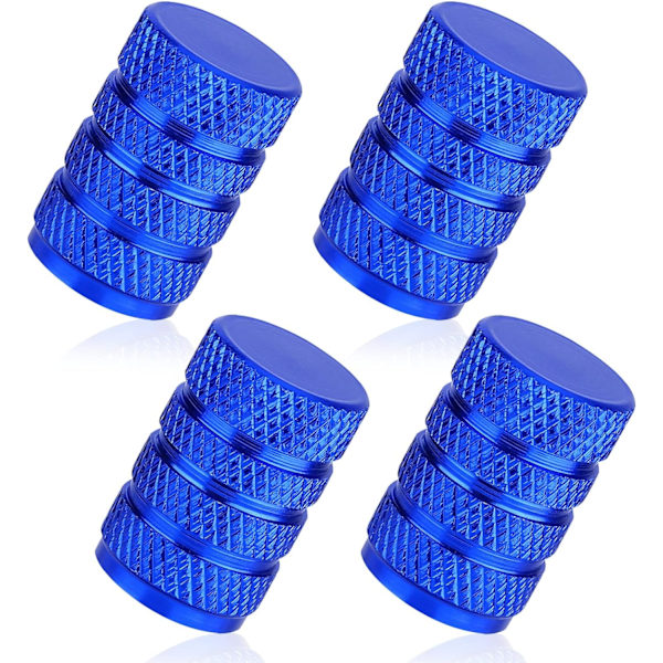 Blå dammskydd för bildäck, 4-pack aluminiumlegering däckventil, enkel G