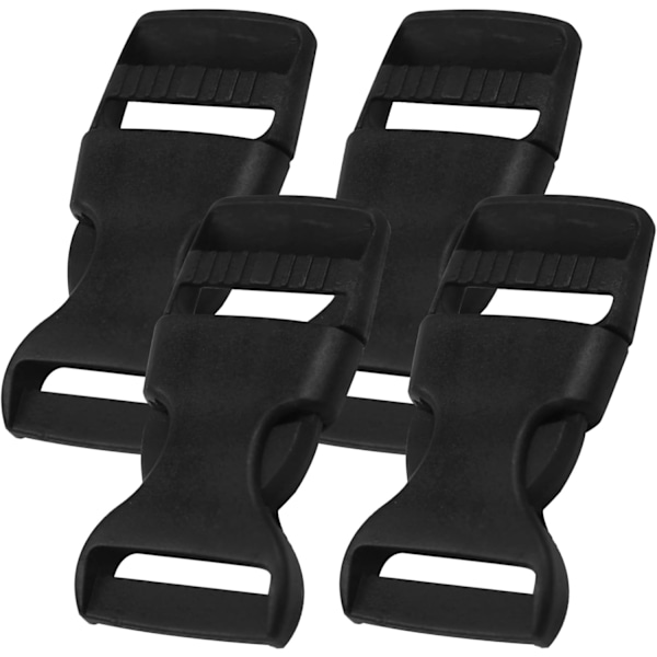 Pieces - Svart 20mm Webbspänne, Skolväskefäste, Plastspänne, Dubbelsidig Öppningsspänne, Ryggsäckspännen för Tillbehör, Kläder, Sömnad