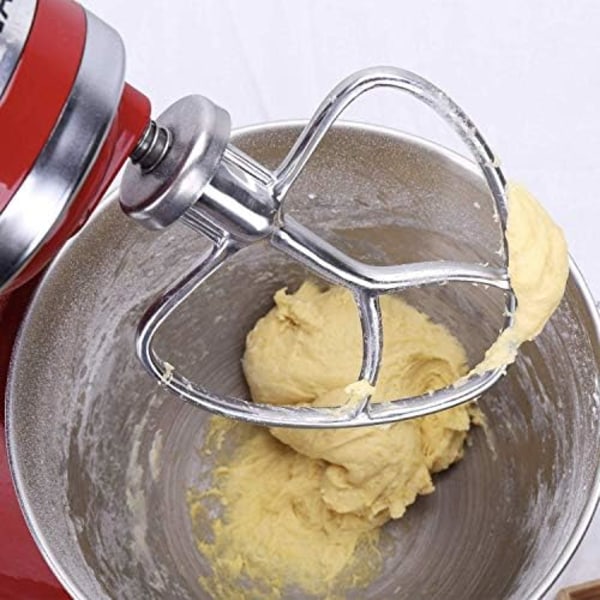 Poleret Rustfrit Stål Flad Pisk til 4,5 Qt - 5 Qt Tilt-Stand Mixer Tilbehør til Køkken Padle, Bage - Pastr