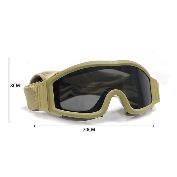 3 i 1 Tactical Goggles Military Shooting (beige)