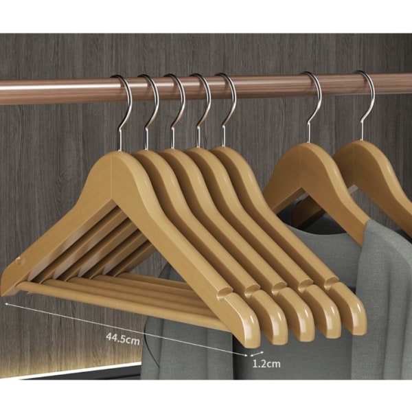 5Pack Home Premium Wooden Hangers - Slightly Curved Hanger Set -