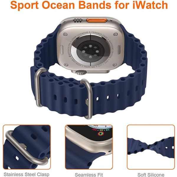 4-pakning Ocean Band kompatibel med Apple Watch Ultra Band 49mm 45mm 44mm 42mm Iwatch Series 8 Erstatning