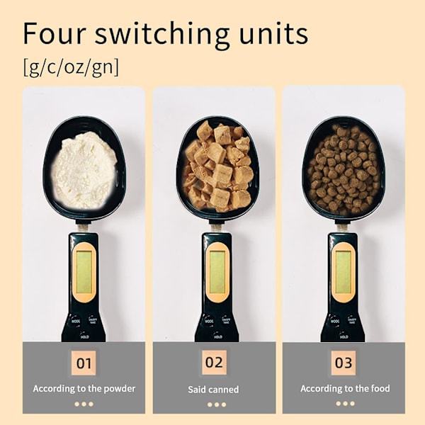 Digital måleskje, 500g/0,1g Multifunksjonell matvekt